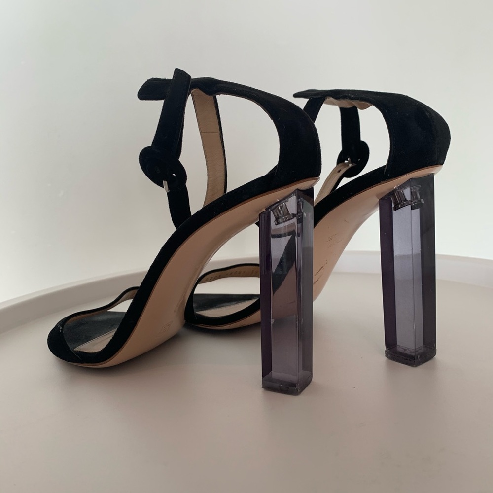 GIANVITO ROSSI Lucite Black Suede Heels 39.5